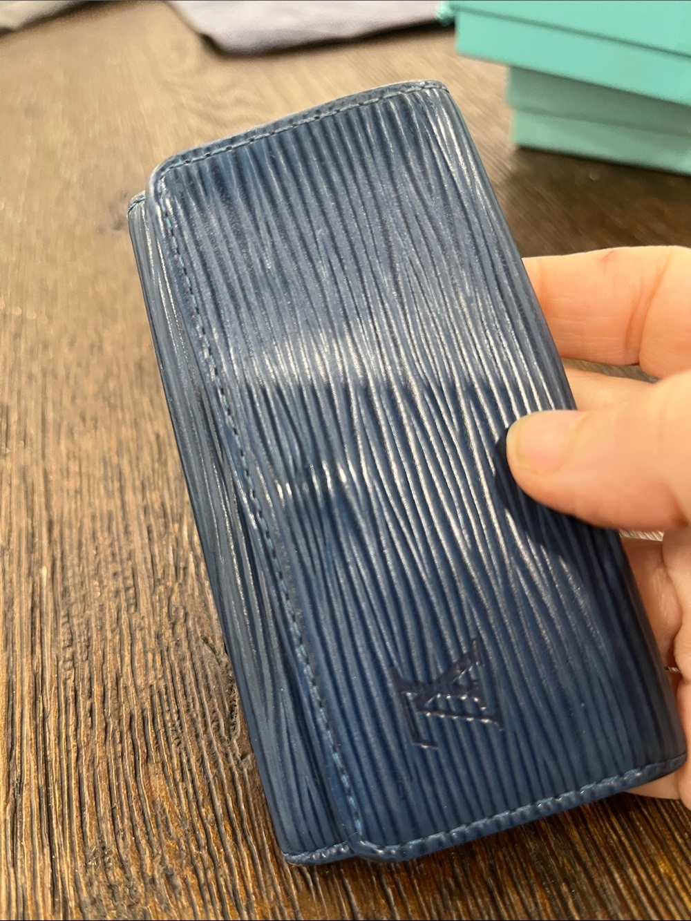 Louis Vuitton Blue Epi Leather Key Pouch , Preloved